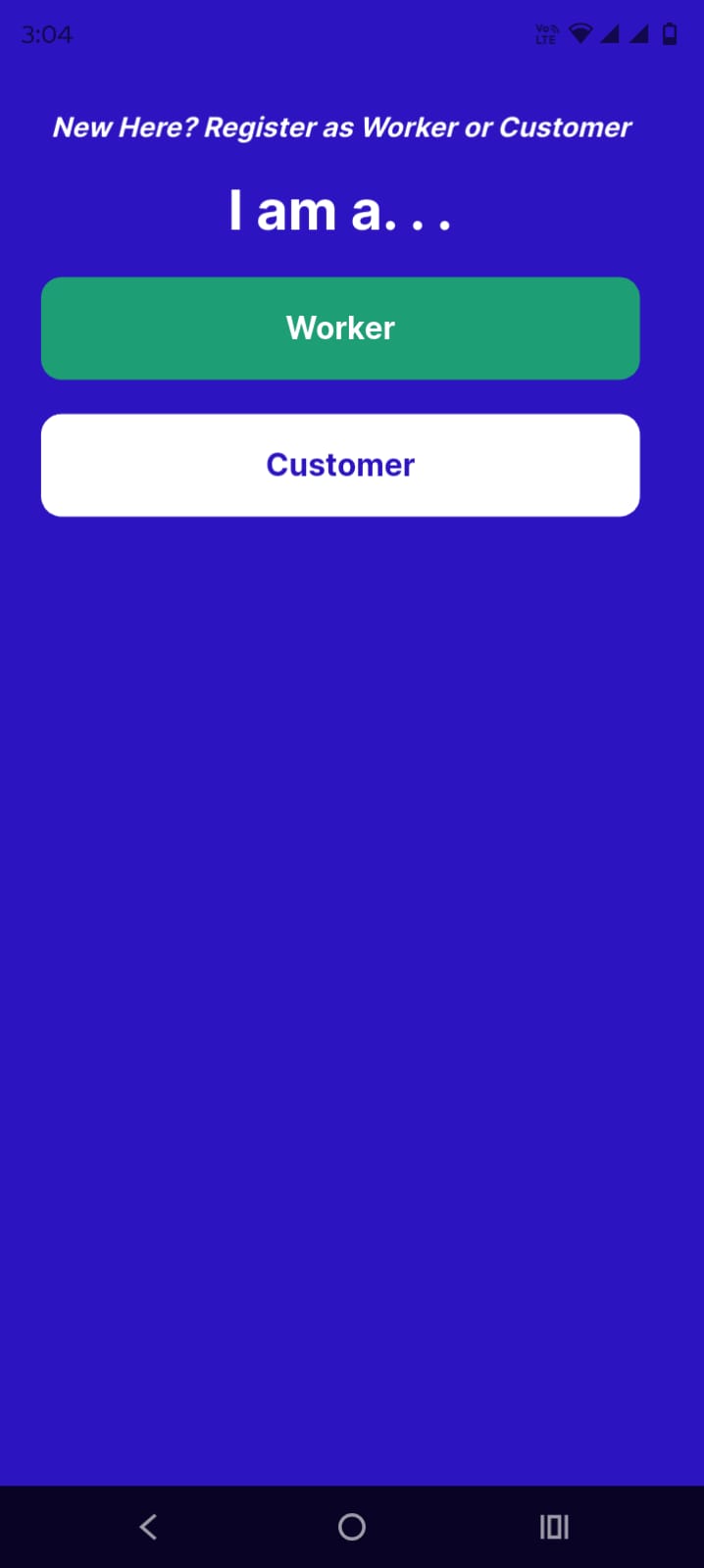 KaamApp Choose Role